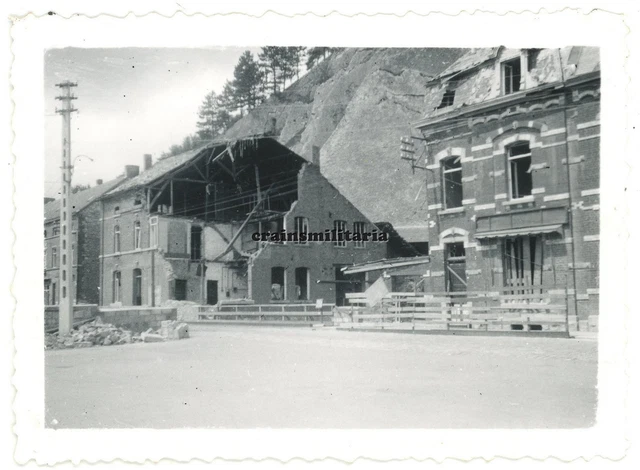 ORIG. FOTO ZERSTÖRTE Häuser am Bahnhof JEMELLE Rochefort Ardennen ...