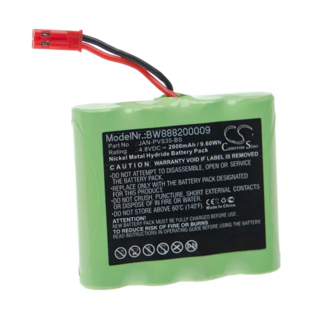 Battery for Jandy JAN-PVS35-BS 2000mAh 4.8V