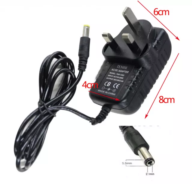 2A AC/DC12V UK Plug Power Supply Adapter Transformer for LED Strip  Charger