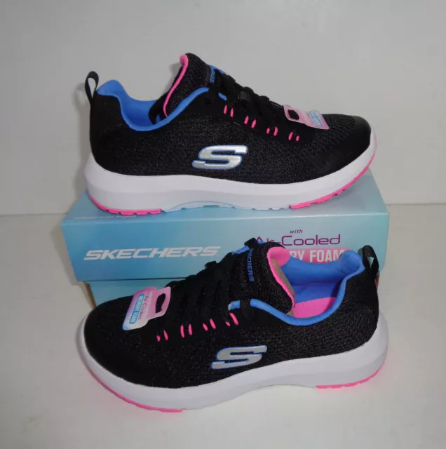 Skechers New Junior Black Boys Girls Memory Foam Trainers Shoes UK Size 10.5