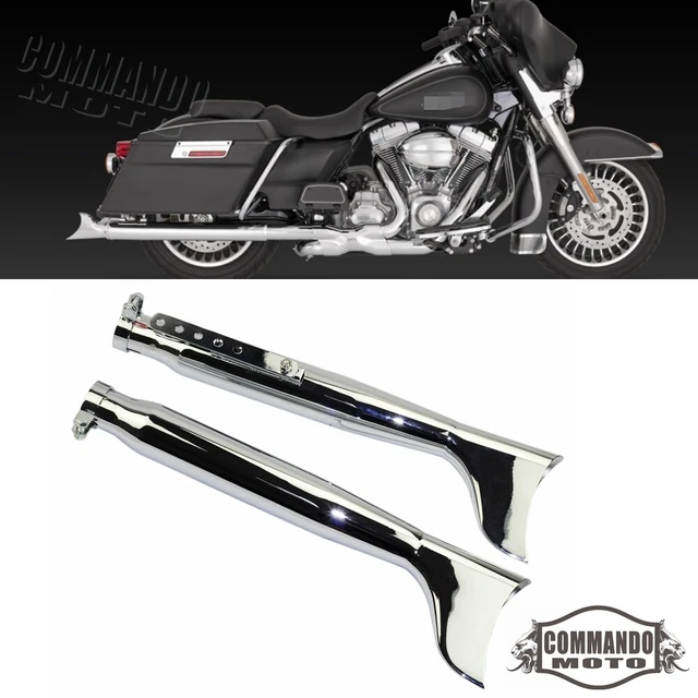 Fishtail Exhaust Pipes For Harley Electra Glide Road King Chopper Bobber Softail
