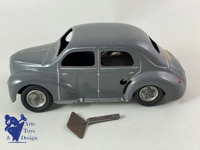 4 CV Renault Tôle CIJ 1/20 – Modèle Brut Chromé – Jouet Mécanique 1950 – Rare