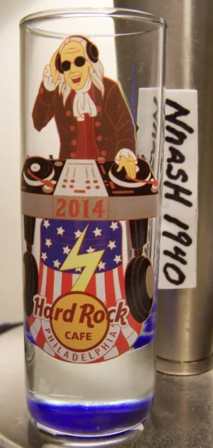 Hard Rock Cafe Philadelphia Benjamin Franklin As Disc Jockey 4 Inch Shot Glass