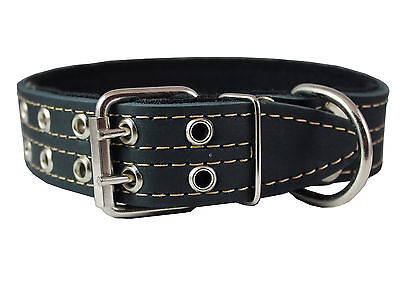 Genuine Leather Dog Collar, Padded, 1.5" Wide. Fits 18"-22" Neck , Doberman