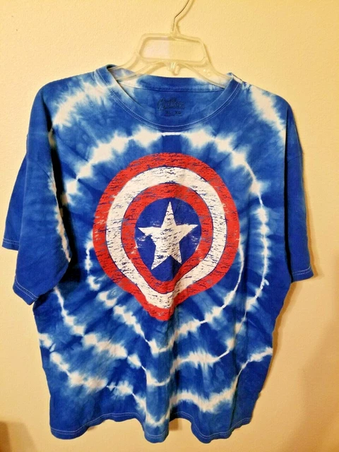 Captain america blue red t shirt size XL short sleeve 28 L 25 across front ches