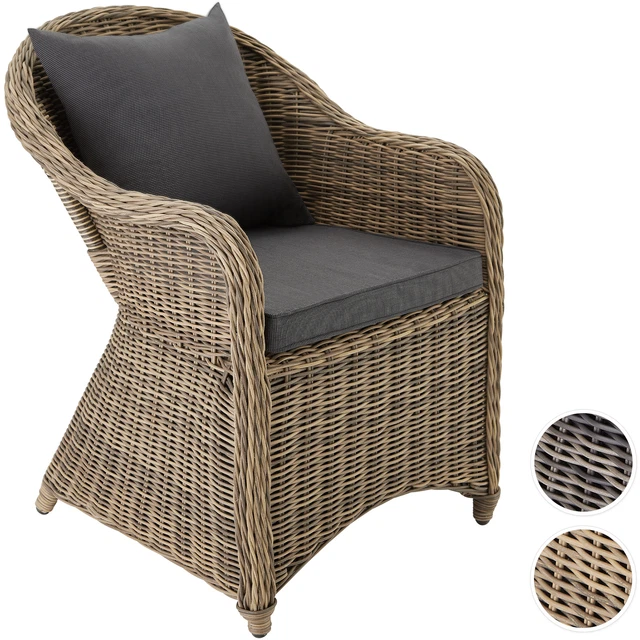 ALU GARTENSTUHL POLYRATTAN Korbsessel Gartenmöbel Korb Stuhl Sessel