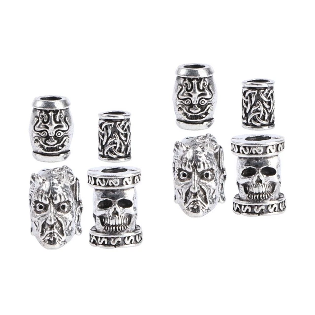 8 Pcs Retro Viking Bart Perlen Dreadlocks Metall Perle Geflecht Ringe