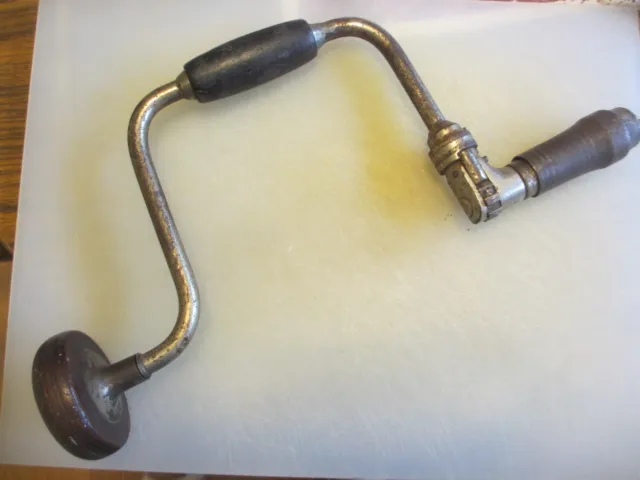 Vintage  Bit Brace Hand Drill Bearing Chuck Universal Jaws