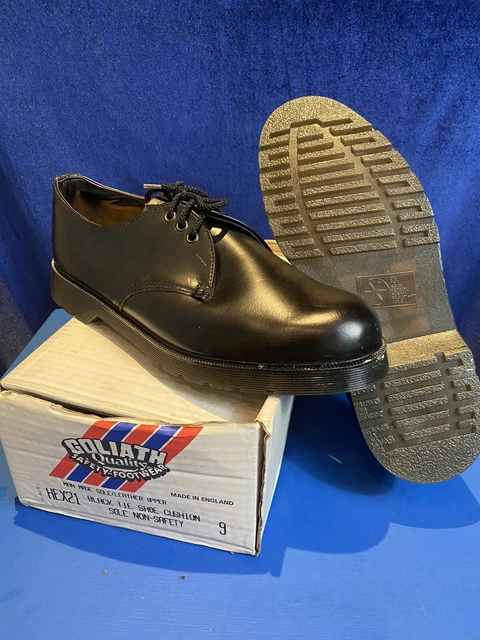 Deadstock golia made in england nero airwair doc scarpe skinhead goth uk 9