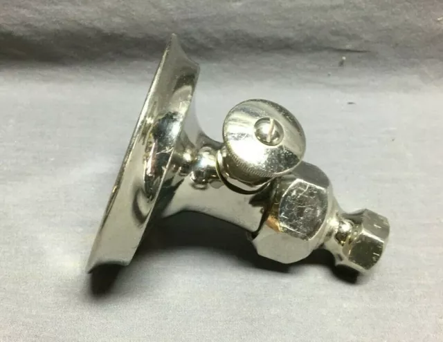 Vintage 4" Nickel Brass Shower Head with Turn Knob Bathroom Fixture Old 1608-21B