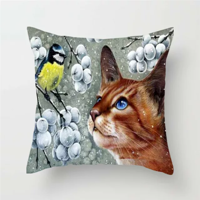 Taie d'oreiller housse de  coussin   chat   45x45 cm