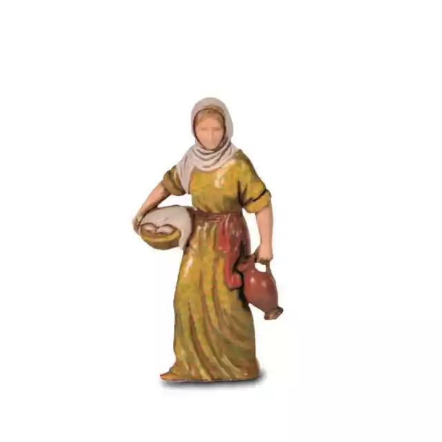 Pastore statuina Donna con brocca 8cm di plastica Moranduzzo per presepe
