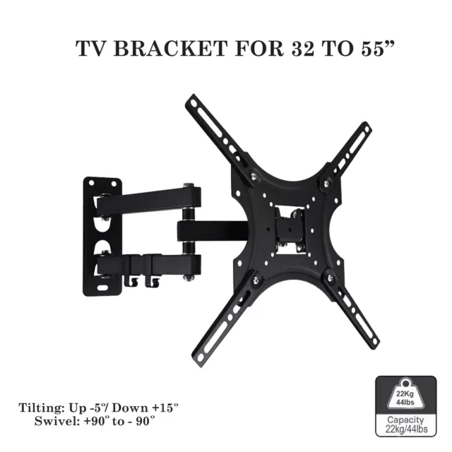 Tv Wall Bracket Mount Tilt For 32 34 36 40 42 50 55 Inch Flat 3D Lcd Led Plasma