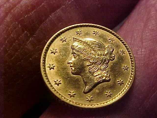 1853 LIBERTY $1  Gold Dollar  POLISHED HIGH AU NICE COIN