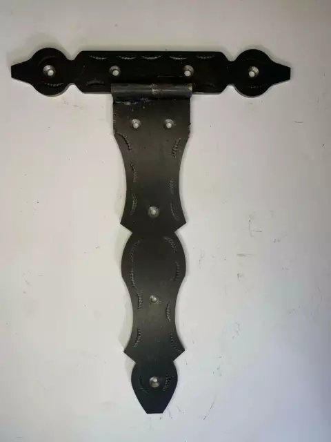 Pair Strong Black Wrought Iron Farm - Hand Forged Beeswax Cottage Door Hinge 10