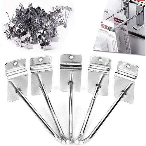 100 PCS Slatwall Hooks 8 Inch Heavy Duty Slatwall Peg Hook Commercial...