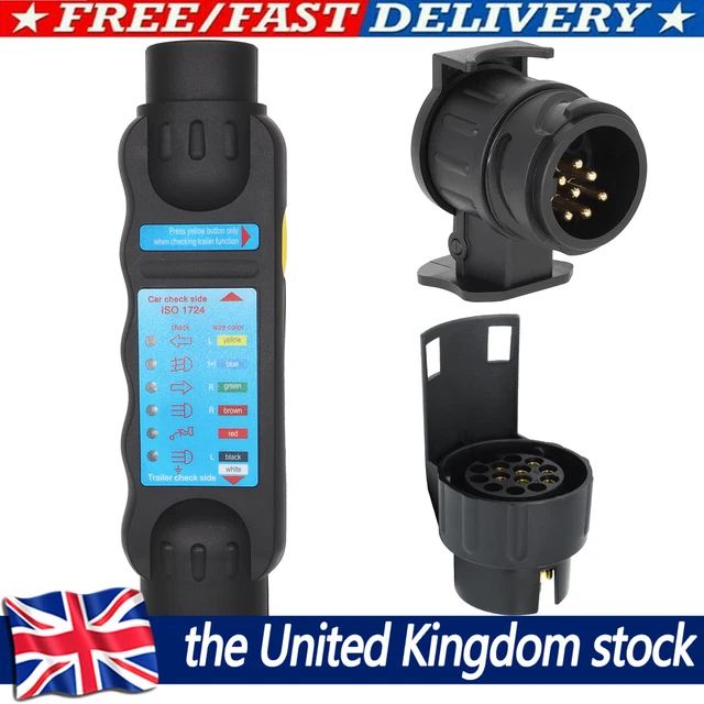 7PIN TOWING TRAILER Tow Bar Caravan Light Wiring Circuit Tester