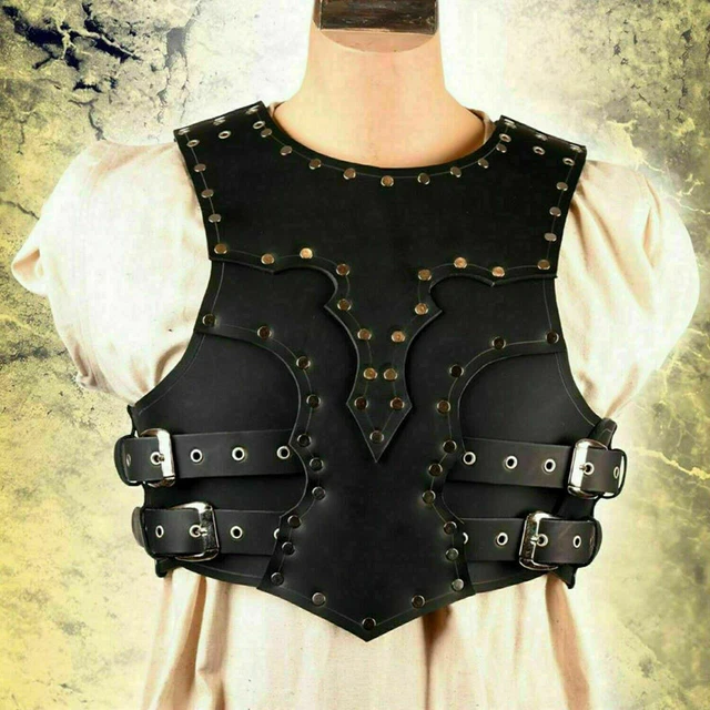 MEDIEVAL ROMAN LEATHER Jacket Body Armor Black Reenactment Cuirass