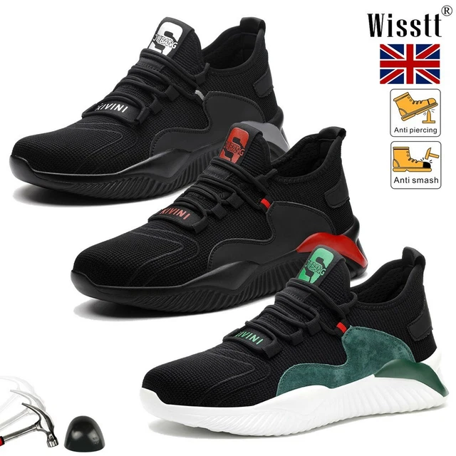 MENS SAFETY SHOES Work Trainers Womens Steel Toe Cap Lightweight Hiking ...