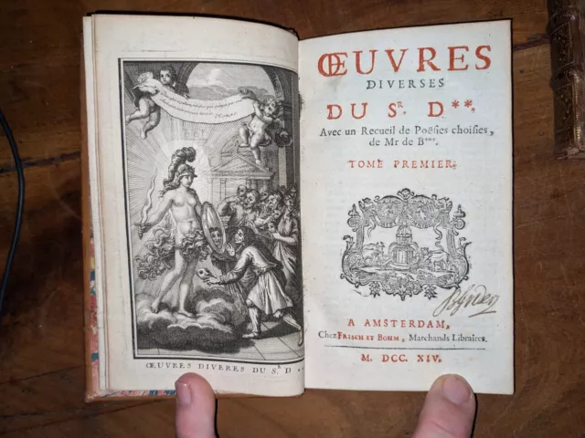 livre ancien-Oeuvres du Sr D*** (De Blainville)+ Rome,Paris,Madrid ridicule-1714