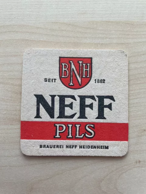 alter Bierdeckel Neff Heidenheim (+1983), ID 160486, Impr.: Sektglas, kl. Deckel