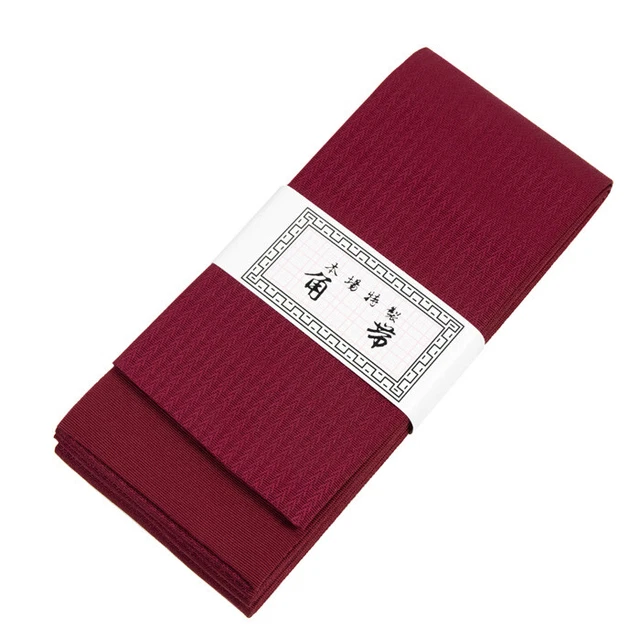Japanese Traditional KAKU OBI Kimono Red Belt Polyester Made in JAPAN