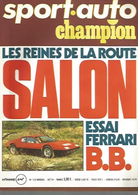Sport Auto N°153 Salon Auto 1974 / Ferrari Berlinette Boxer / Gp Autriche