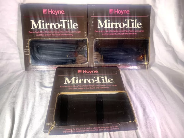 Hoyne Mirrored Glass - Tile 3 Packs NOS New VTG 1970s Hoyne 12x12 Tiles 18 Total