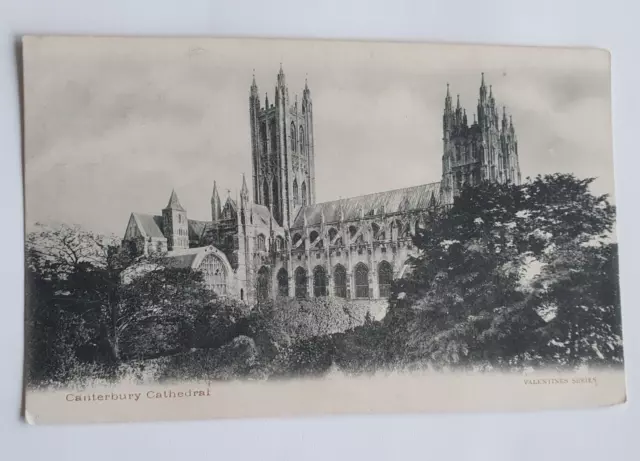 Unposted Vintage B&W Valentines Series Postcard - Canterbury Cathedral  (b)