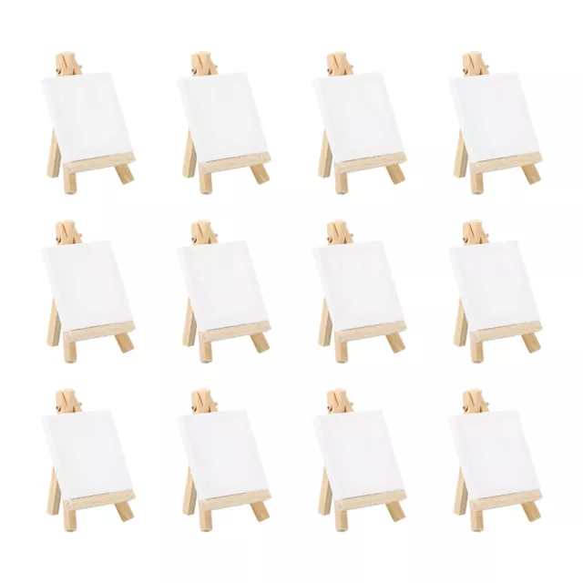 2.8x2.8" Canvas Boards for Painting, 12Pack Cotton Wood Frame Blank Canvas Panel