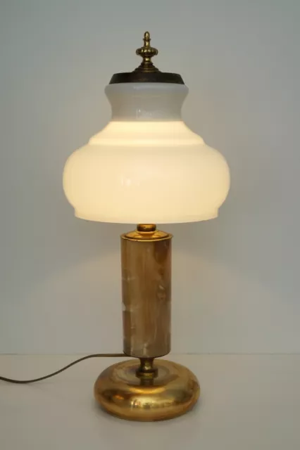 Große Jugendstil Tischlampe Onyx Marmor Schreibtischlampe 2