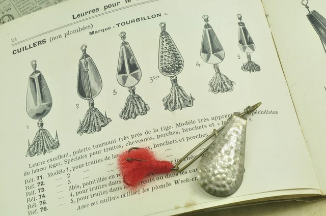 Anciens leurres de pêche  Cuillers LE TOURBILLON  / PEZON et MICHEL
