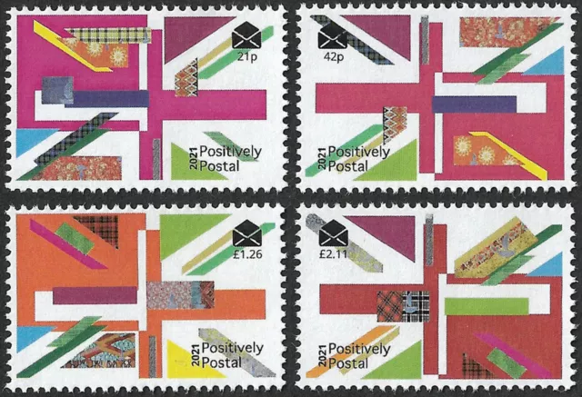 2021 Positively Postal unmounted mint u/m mnh Cinderella Union Jack stamps x 4