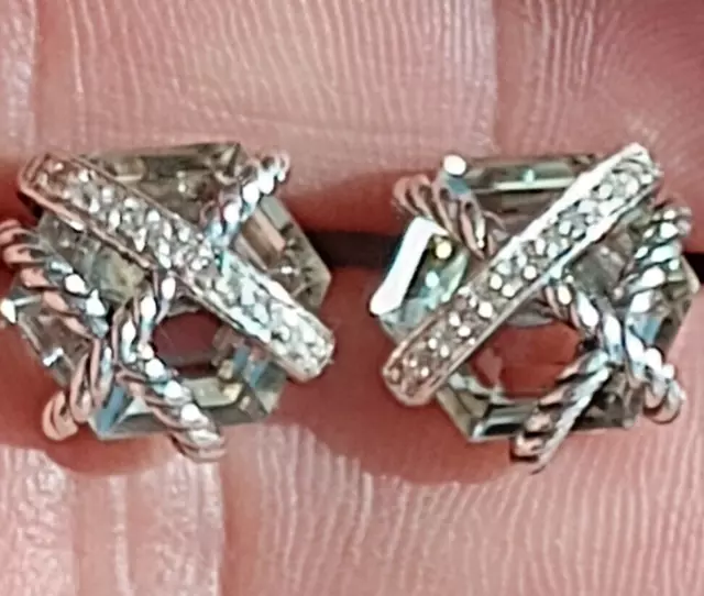 Previously Owned David Yurman Cable Wrap Earrings with Prasiolite and Diamonds 3