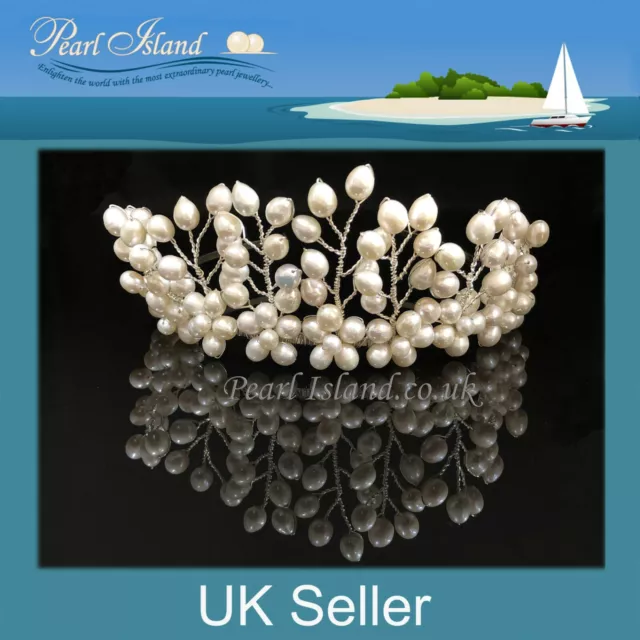 Princess Freshwater Pearl Tiara, Wedding, Bridal, Handmade by Pearl Island