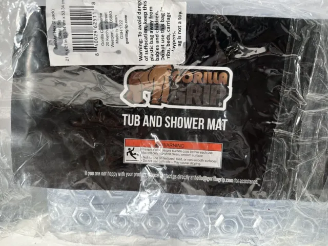 Gorilla Grip Shower and Bath Mat 35 x 16 - Clear