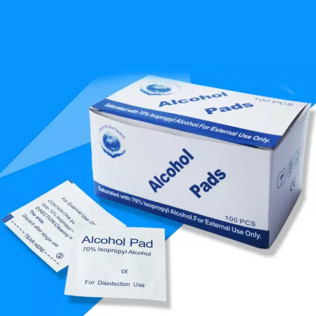 Antibacterial Alcohol Wipes Swabs Sachet Pads Antiseptics First Aid Nails Wash