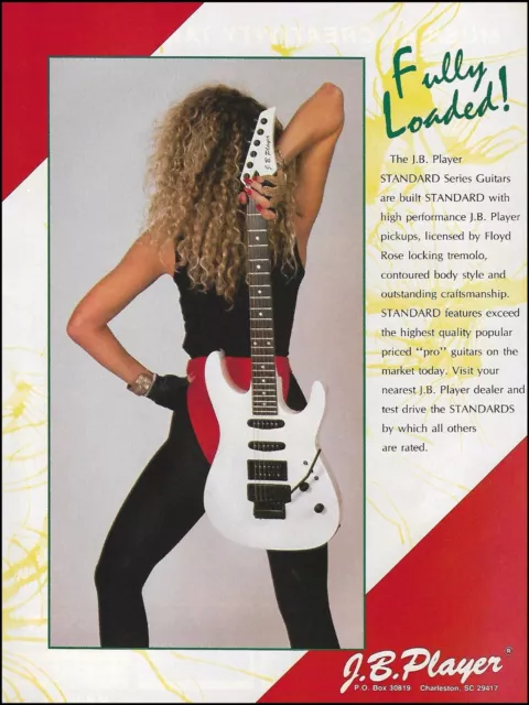 J.B. Player Standard Series White JBP electric guitar ad 1991 advertisement