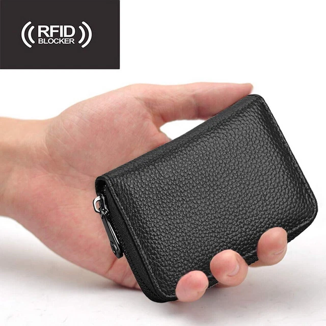 22 card RFID Blocking Mini Leather Wallet Business Case Purse Credit Card Holder