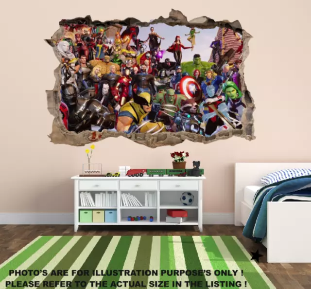 Marvel Superhero Wall Art Stickers Mural Decal Kids Bedroom Decor