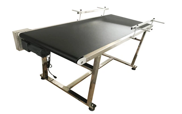 PVC Belt Conveyor Machine 59" Length*13.6" Width 110V Double Guardrails US Stock