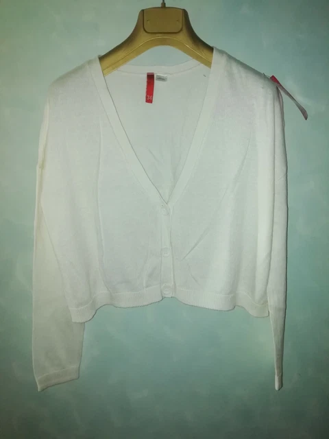 CARDIGAN DONNA BIANCO Golfino Corto Tg 34 EUR 8 00 PicClick IT