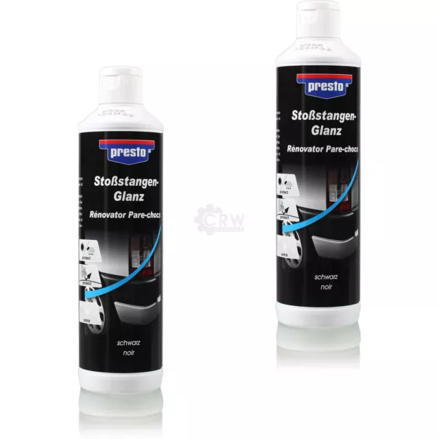 2x Presto Stoßstangenglanz Plastique Entretien 500ml Spray Aérosol