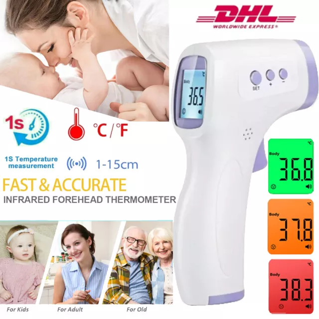 Digital Fieberthermometer Infrarot LCD Thermometer Stirnthermometer Kontaktlos