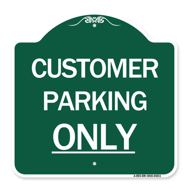 Designer Series - Customer Parking Only Heavy Gauge Aluminum Architectural Sign