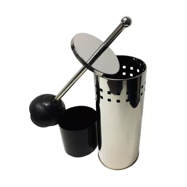 Toilet Plunger with Holder & Cup Punch Line Durable Bathroom Cleaner Chrome