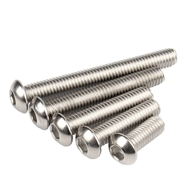 M6-1.0 Button Head Socket Cap Screws - A2 18-8 Stainless Steel, Allen Drive