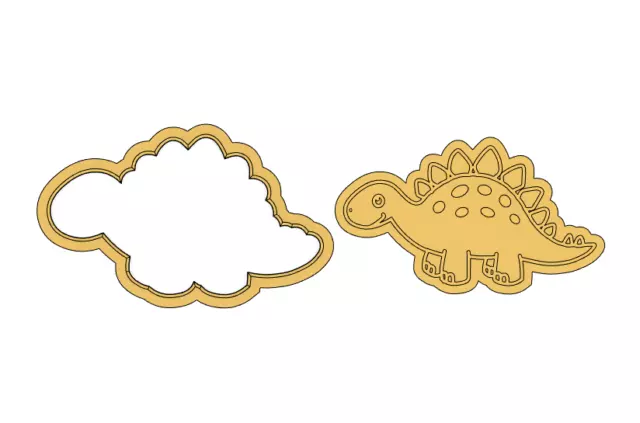 Stegosaurus dinosaur cookie cutter and stamp