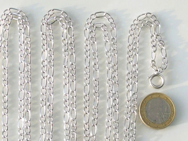 Grand Collier Sautoir + Broche Anciens En Argent Poinçonné - Longueur 132 Cm - Années 1920