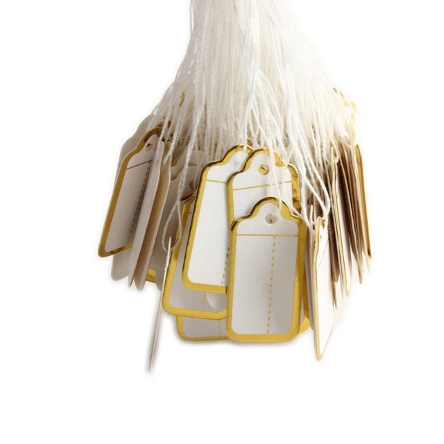New Jewelry Lanyard Price Tag Custom Printed Blank Label Gold &Silver Display